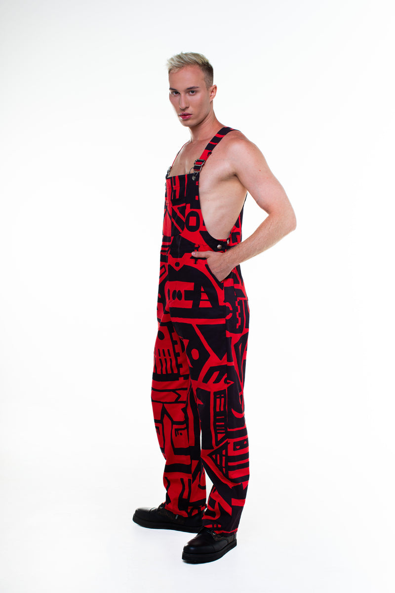 RED & BLACK DUNGAREES
