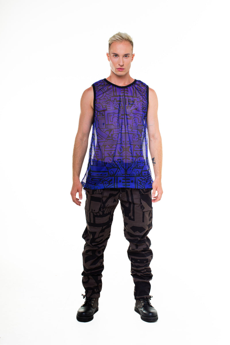 PURPLE & BLACK MESH VEST