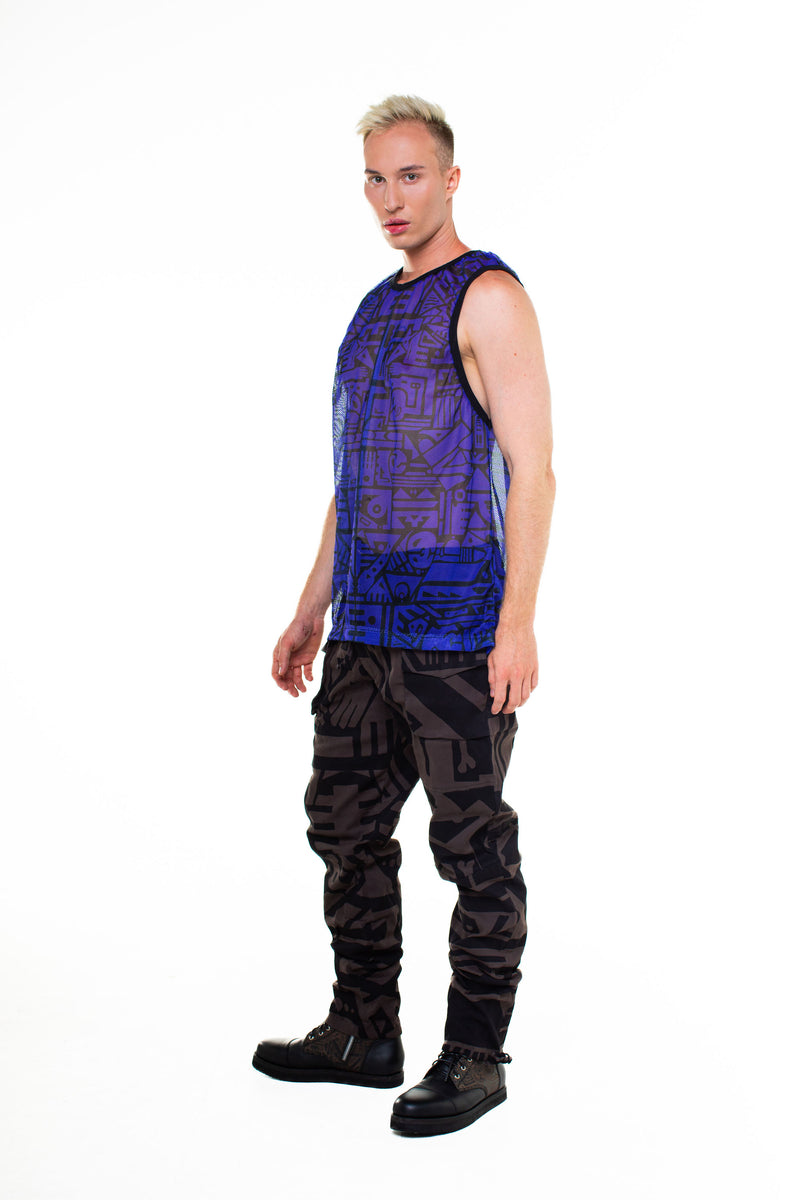 PURPLE & BLACK MESH VEST