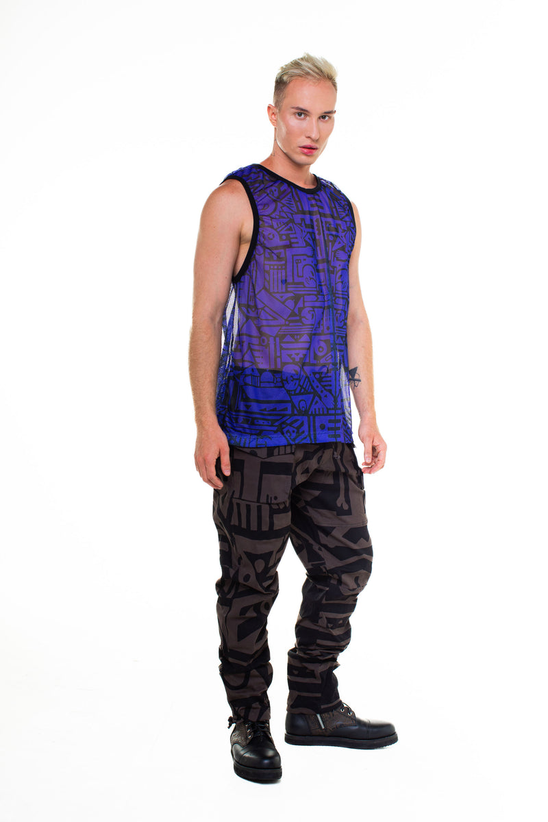 PURPLE & BLACK MESH VEST