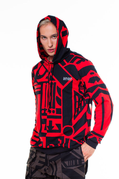 RED & BLACK HOODIE