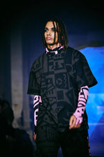 BAM-BAM Charcoal and Black BAM-BAM Oversized Tee highlighting eco-conscious craftsmanship.