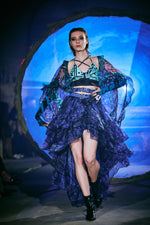 PURPLE & BLACK JACKALOPELAND X BAM-BAM RUFFLE SKIRT