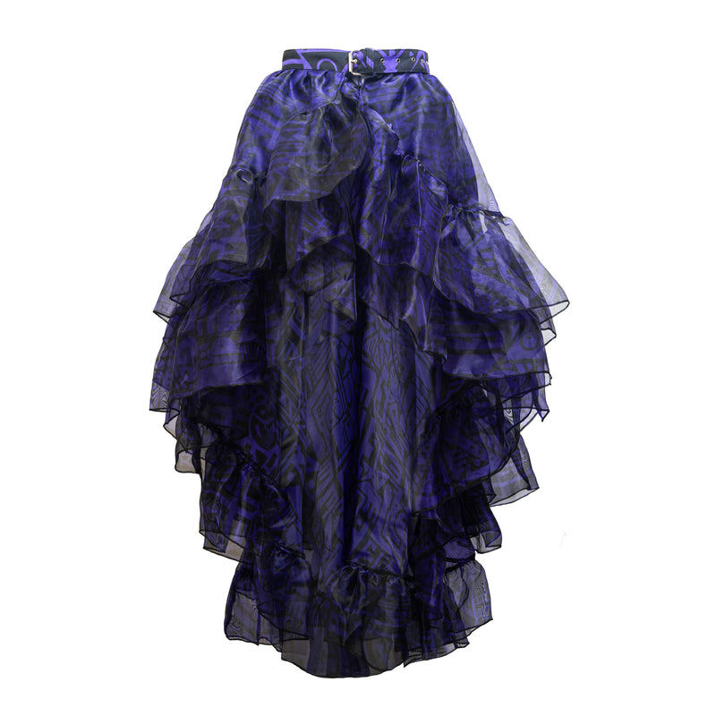 PURPLE & BLACK JACKALOPELAND X BAM-BAM RUFFLE SKIRT