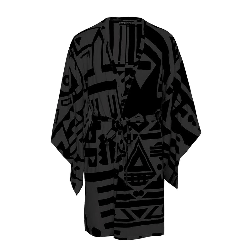 CHARCOAL & BLACK KIMONO