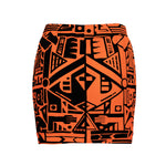 Black and Orange Bamboo Mini Skirt