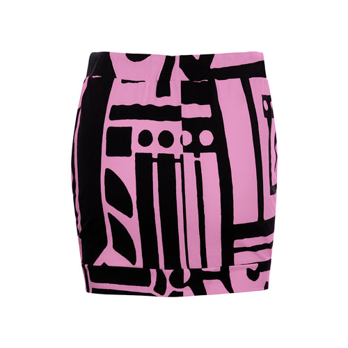 PINK & BLACK MINI SKIRT