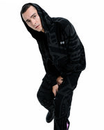 REVERSIBLE CHARCOAL & BLACK ZIP UP HOODIE