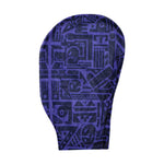 Purple and Black BAM-BAM headmask featuring eco-conscious materials and abstract print details.
