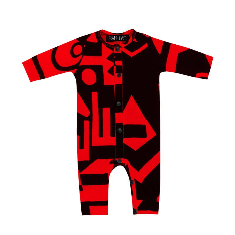 RED & BLACK BAM-BAMBINO PLAYSUIT