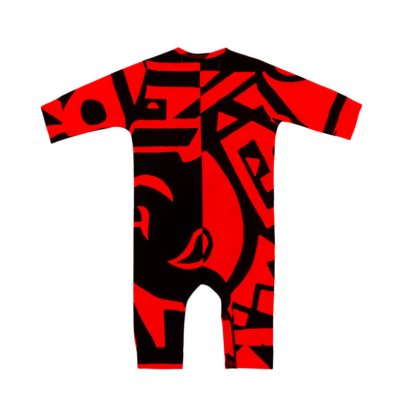 RED & BLACK BAM-BAMBINO PLAYSUIT