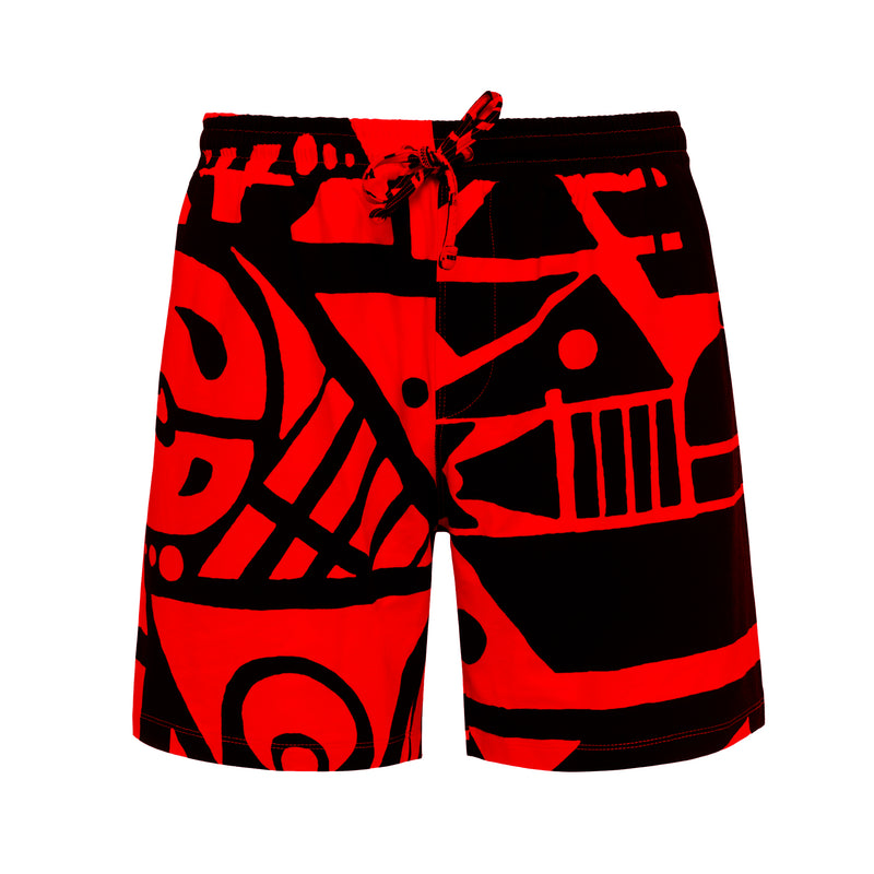 Red and Black Bamboo Shortpants
