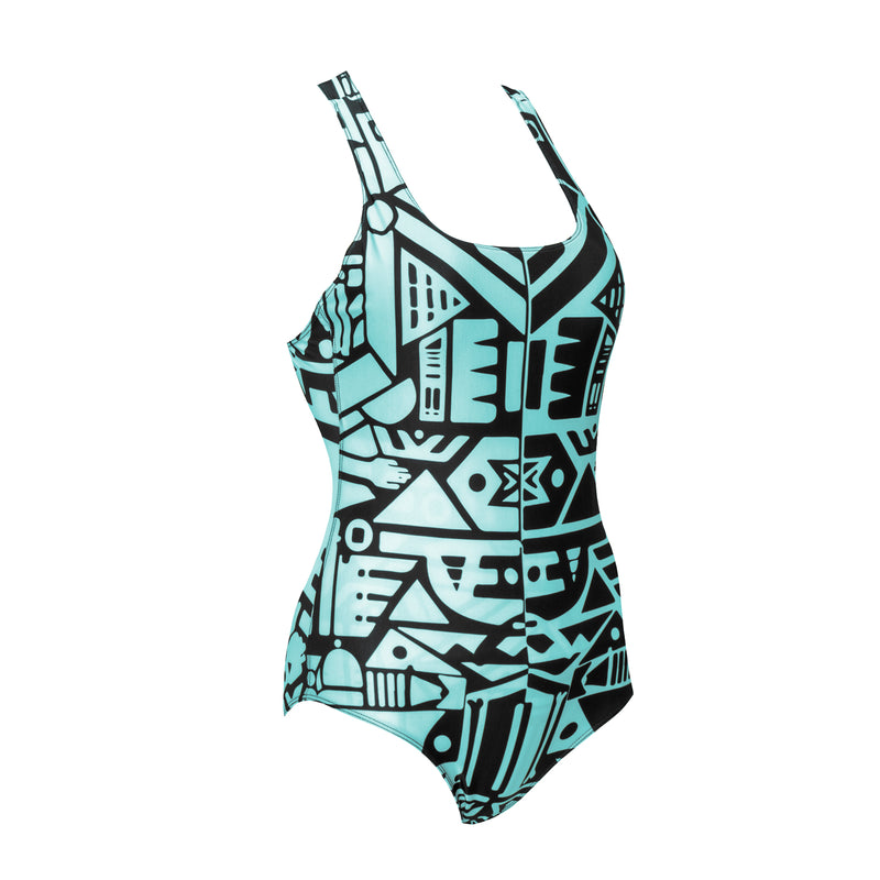 TURQUOISE SWIMSUIT - MADE FROM RECYCLED PLASTIC