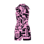 PINK & BLACK PLAYSUIT