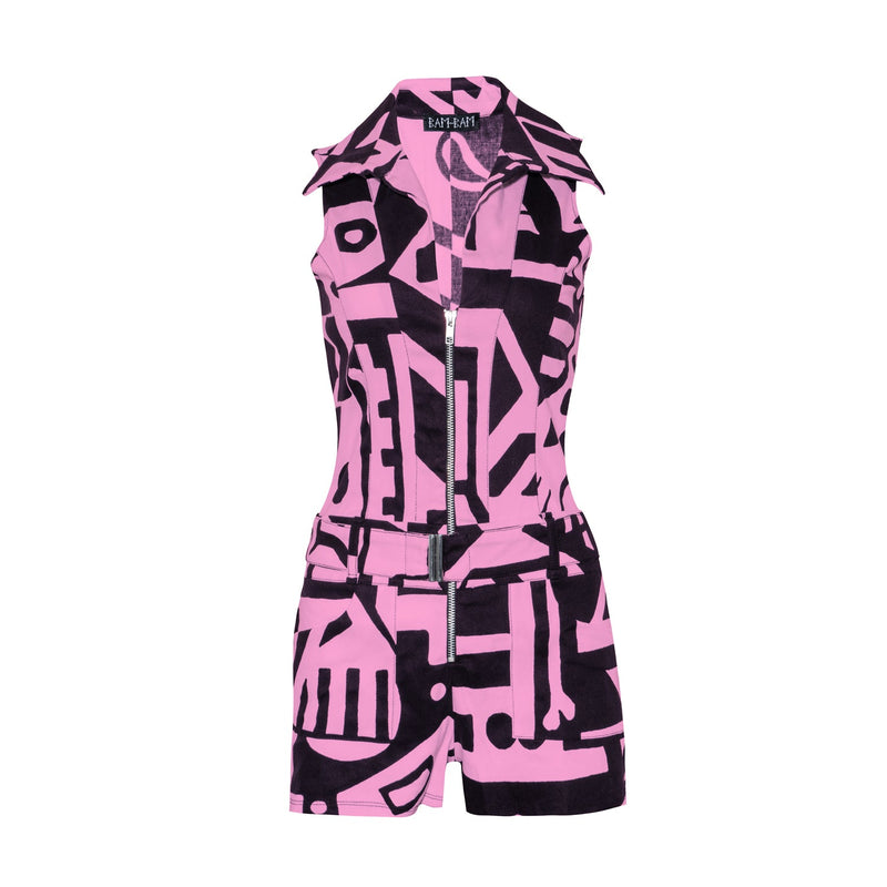 PINK & BLACK PLAYSUIT