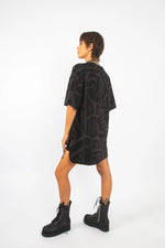 BAM-BAM Charcoal and Black BAM-BAM Oversized Tee styled in charcoal black with artistic streetwear aesthetic.