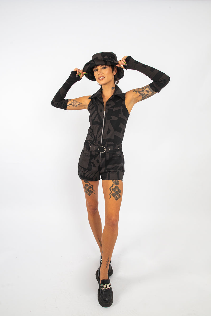 CHARCOAL SENSHI PLAYSUIT