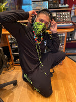 Black and Green Bamboo Hoodie witha Snood -  BAM-BAM X INJA