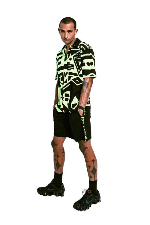 GREEN STRIPE SHORTPANTS