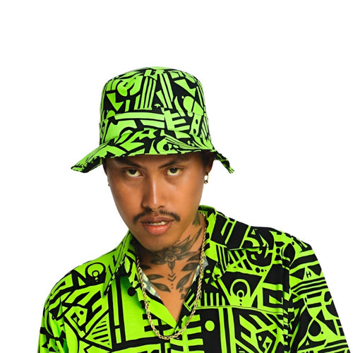 GREEN & BLACK BUCKET HAT