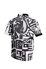 Back view of BAM‑BAM round mesh shirt with cutouts and sustainable streetwear design