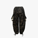 Back view of BAM‑BAM charcoal baggy pants with relaxed fit and sustainable streetwear design