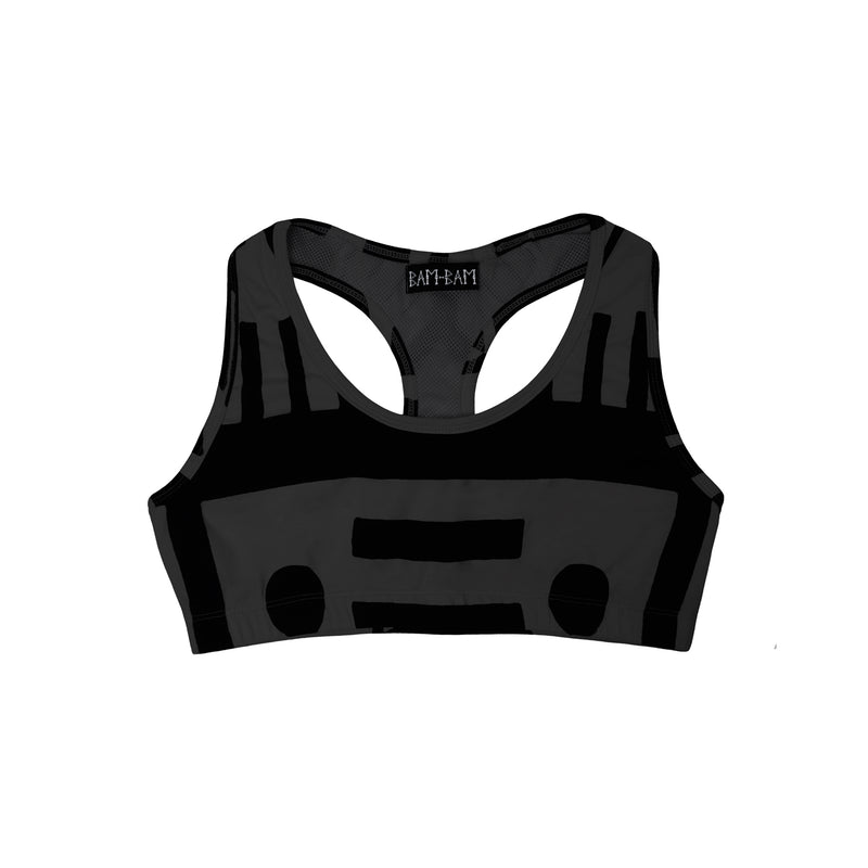 CHARCOAL & BLACK SPORTS BRA