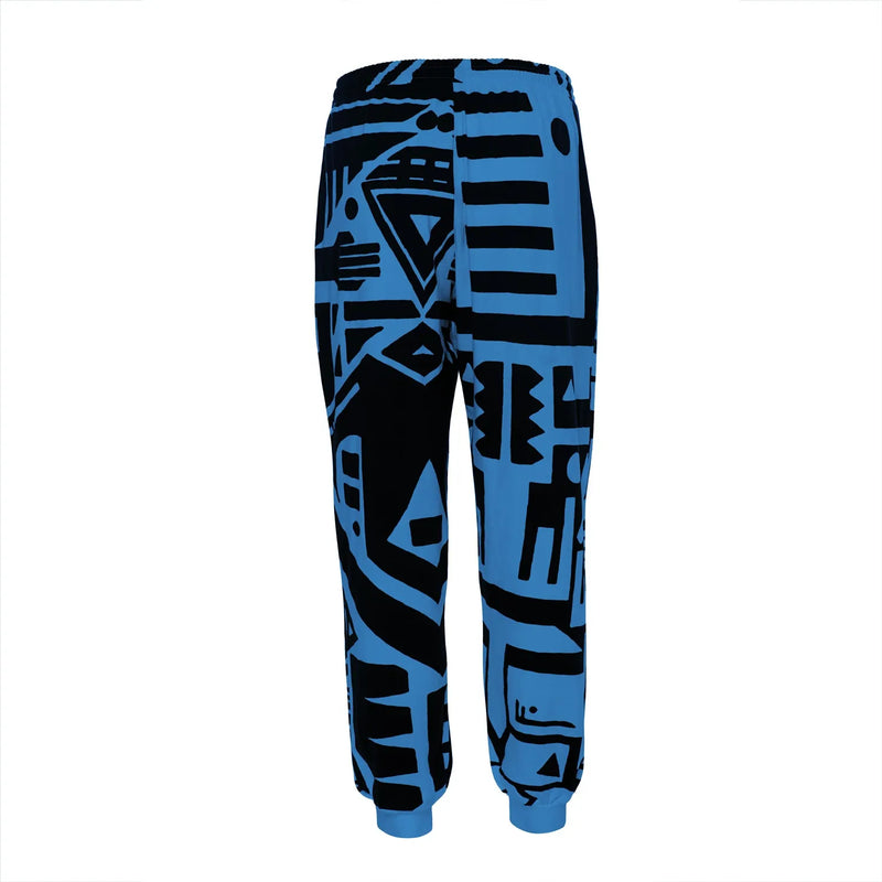 Back view of BAM‑BAM dark blue trousers, capturing wearable art and self‑expression