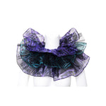 PURPLE, TURQUOISE & BLACK NECK RUFF/HEAD PIECE