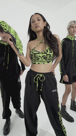 Green and Black Bamboo Trousers - Bam-Bam X Inja collab